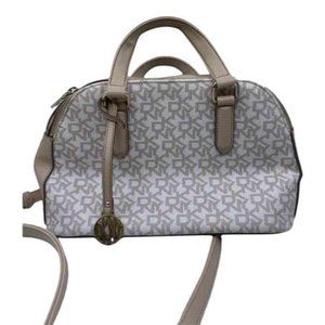 DKNY Tan Gray Faux Leather Crossbody Bag